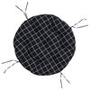 vidaXL Round Cushion Black Check Pattern &Oslash; 60 x11 cm Oxford Fabric