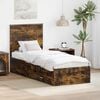 vidaXL Bed Frame Smoked Oak and Silver 70 x 190 cm Engineered Wood