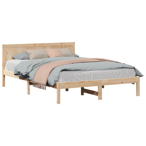 vidaXL Bed Frame Brown 160 x 200 cm Solid Pine wood