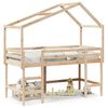 vidaXL Loft Bed with Ladder and Roof without Mattress 90x190 cm Single