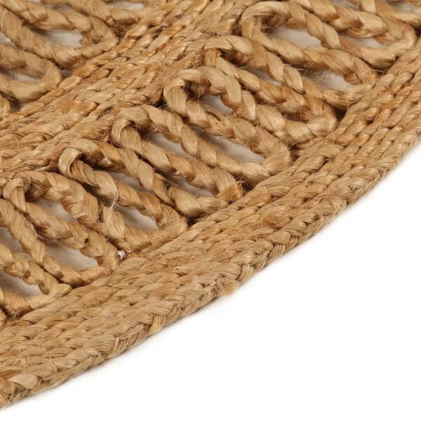 vidaXL Area Rug Hand-braided Jute 120 cm Round