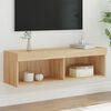 vidaXL TV Cabinet with LED Lights Sonoma Oak 100x30x30 cm