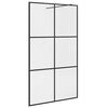 vidaXL Walk-in Shower Wall with Clear ESG Glass 115x195 cm Black