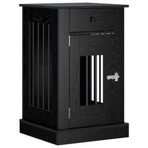 vidaXL Dog Crate Furniture Black Oak 50 x 47.5 x 80 cm Engineered Wood