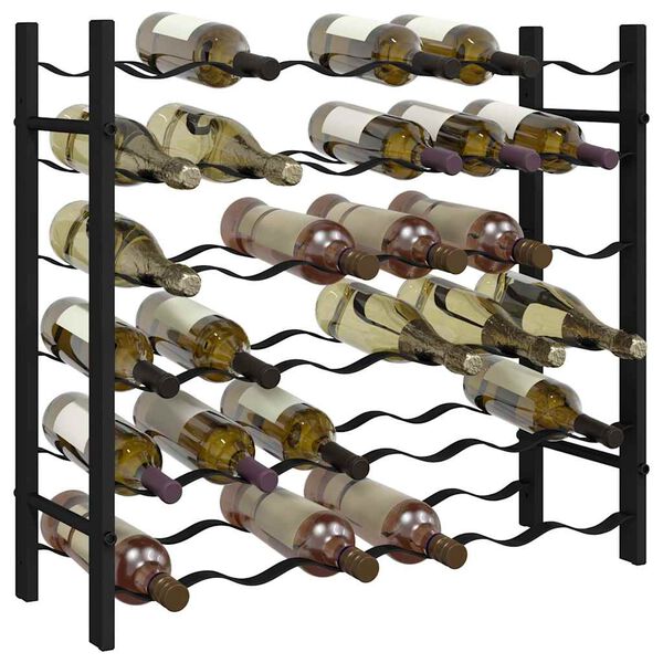 vidaXL Wine Rack for 36 Bottles Black Iron