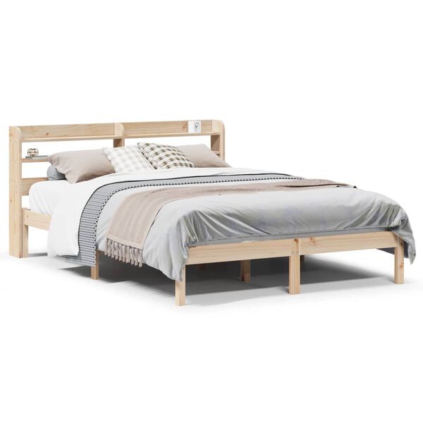 vidaXL Bed Frame without Mattress 150x200 cm King Size Solid Wood Pine