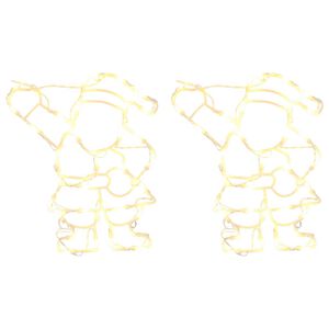 vidaXL Christmas Lights Santa Silhouette 2 pcs 35 LEDs Warm White