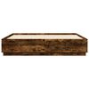 vidaXL Bed Frame with LED without Mattress Smoked Oak 180x200 cm Super King