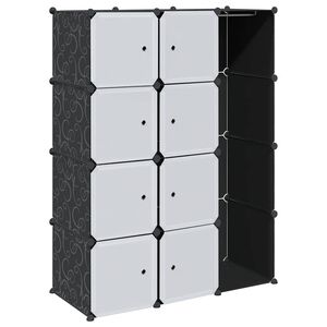 vidaXL Modular Cabinet 9 Compartments 109x36.5x143 cm Black and White