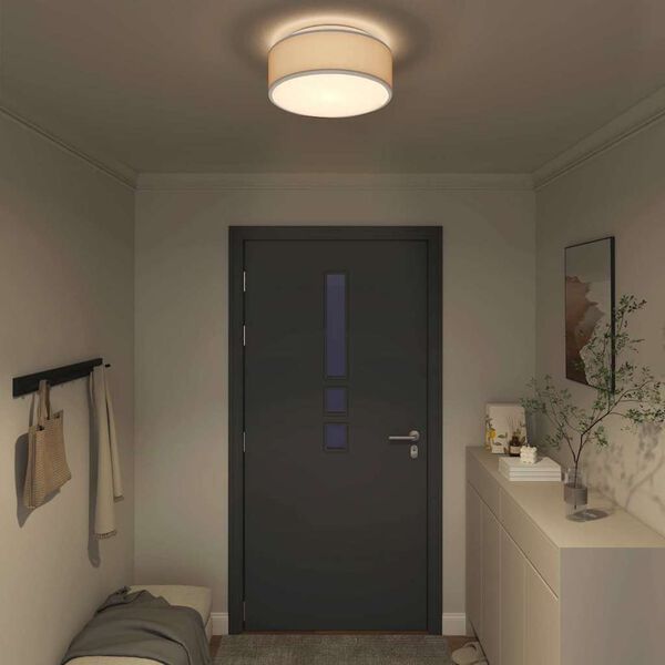 vidaXL Ceiling Lamp with Spotlights Grey 38 x 38 x 13.5 cm Fabric