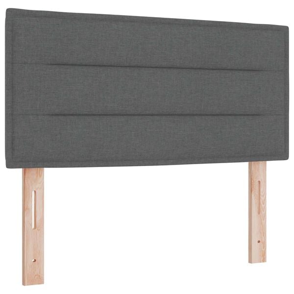 vidaXL LED Headboard with LED Strip Lights Dark Grey 80 cm Polyester