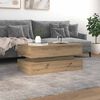 vidaXL Coffee Table with LED Lights Artisian Oak 90x50x40 cm