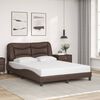 vidaXL Bed Frame with LED without Mattress "Hvar" Brown 140x200 cm