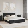 vidaXL Bed Frame with Headboard Black 160 x 200 cm Engineered Wood