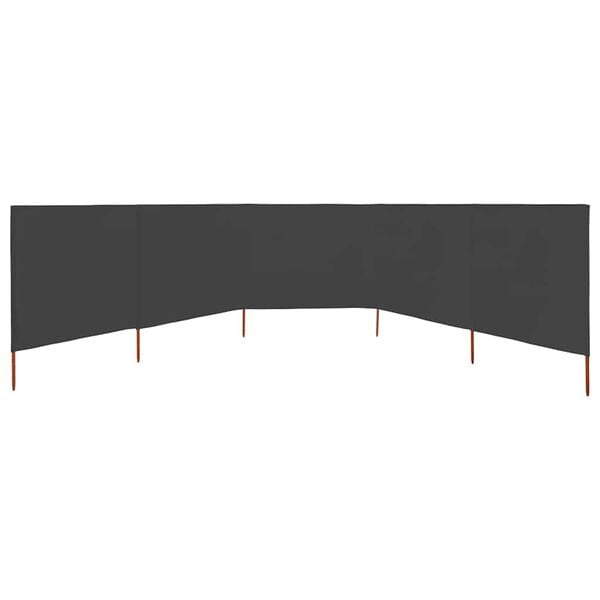 vidaXL 5-panel Wind Screen Fabric 600x160 cm Anthracite