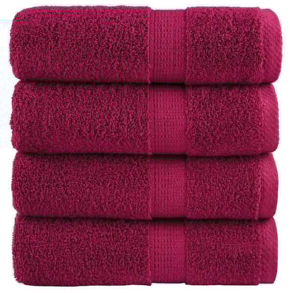 vidaXL Premium Wash Towels "SOLUND" 4 pcs Bordeaux 30x30 cm 600 gsm