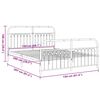 vidaXL Metal Bed Frame without Mattress with Footboard White 150x200cm