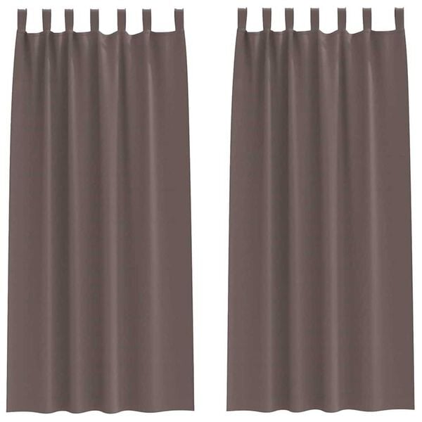 vidaXL Blackout Curtains with Rings 2 pcs Dark Brown 245 x 140 cm