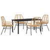 vidaXL Garden Dining Set 5 pcs Brown Poly Rattan