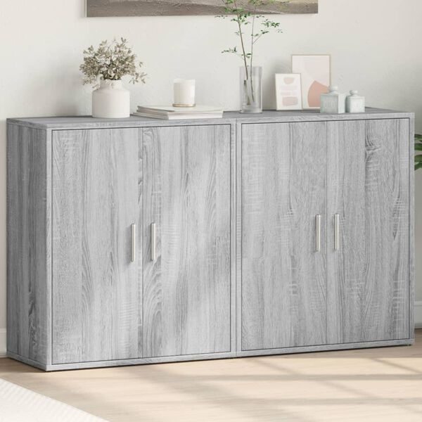 vidaXL Sideboards 2 pcs Grey Sonoma 60x31x70 cm Engineered Wood