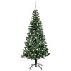 vidaXL Artificial Pre-lit Christmas Tree Green 210 cm PVC and Metal