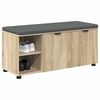 vidaXL Hall Bench with Cushion with Shelf Sonoma Oak 100 x 38 x 46 cm
