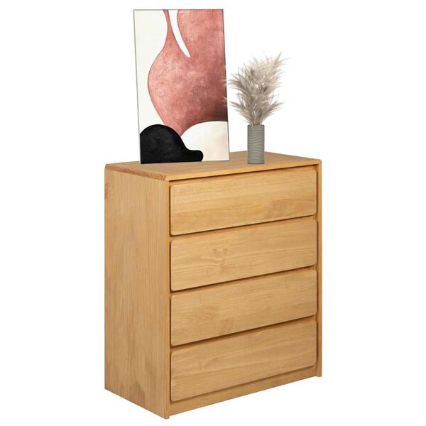 vidaXL Drawer Cabinet SAUDA Oak 76.5x39x91 cm Solid Wood Pine