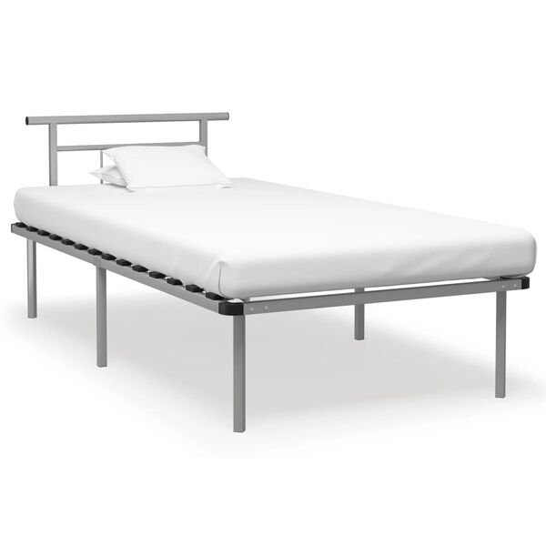 vidaXL Bed Frame without Mattress Grey Metal 100x200cm