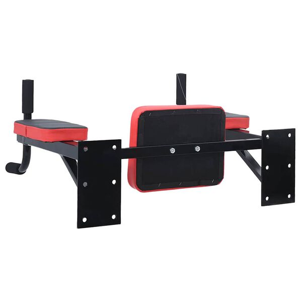 VidaXL Dip Station Black and Red 72.5 x 70 x 31 cm Powder-coated steel