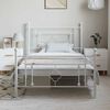 vidaXL Metal Bed Frame without Mattress with Footboard White 100x200cm