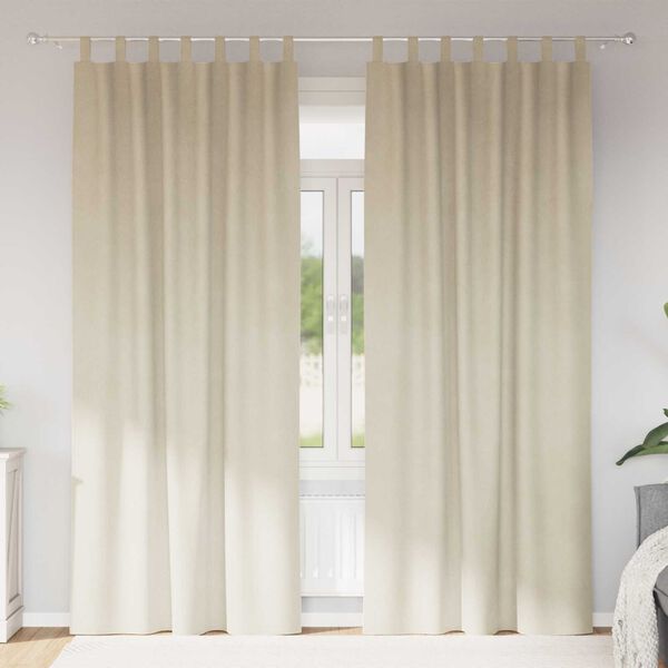 vidaXL Blackout Curtains 2 pcs Cream 140 x 225 cm Velvet