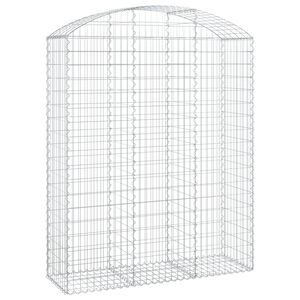 vidaXL Arched Gabion Basket 150x50x180/200 cm Galvanised Iron