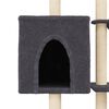 vidaXL Cat Tree with Sisal Scratching Posts Dark Grey 145 cm