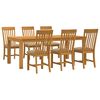 vidaXL Dining Set 7 pcs Beige Solid Oak Wood