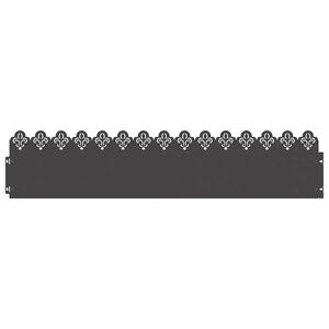 vidaXL Lawn Edgings 10 pcs 103 x 0.05 x 22 cm Steel Black
