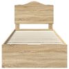 vidaXL Bed Frame with Drawer Sonoma Oak 75 x 190 cm Engineer Wood