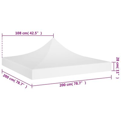vidaXL Party Tent Roof 2x2 m White 270 g/m²