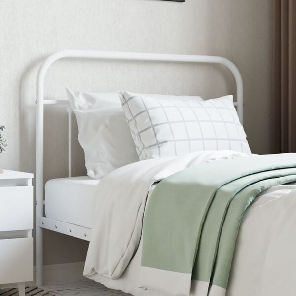 vidaXL Metal Replace Headboard White 107 cm