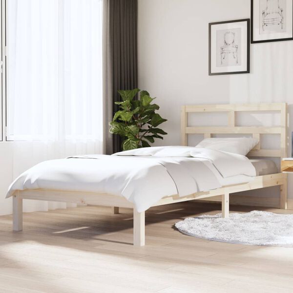 vidaXL Bed Frame without Mattress Solid Wood 90x200 cm (810002+814174)