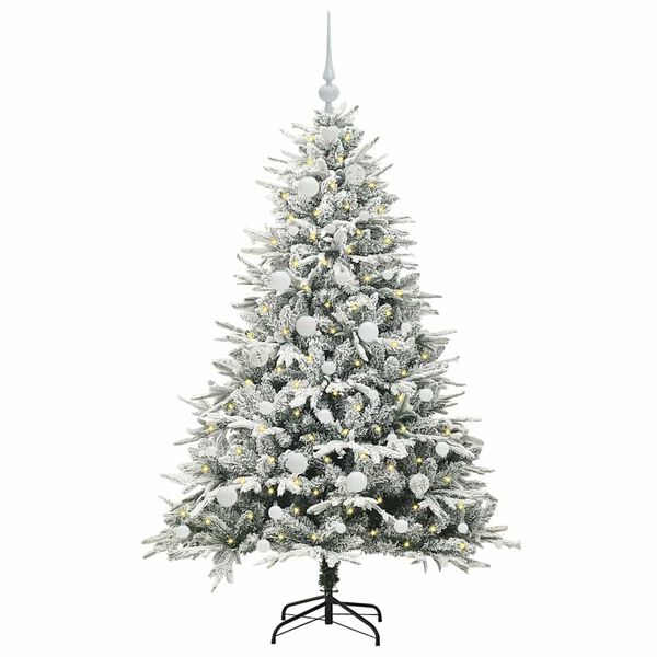 vidaXL Artificial Pre-lit Christmas Tree with Ball Set Green 150 cm