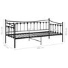 vidaXL Sofa Bed Frame without Mattress Black Metal 90x200 cm