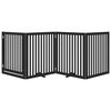 vidaXL Dog Gate with Door Foldable 4 Panels Black 320 cm Poplar Wood