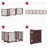 vidaXL Dog Gate with Door Foldable 6 Panels Brown Oak 300 cm Solid Wood Fir