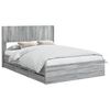 vidaXL Bed Frame with Storage and Headboard Grey Sonoma 140 x 200 cm