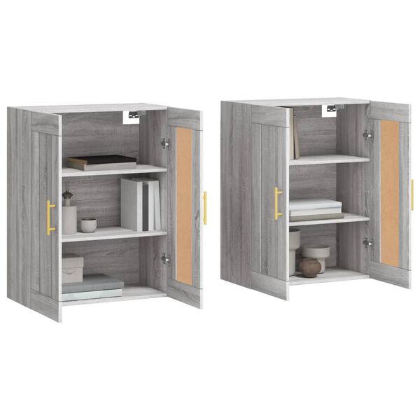 vidaXL Wall Mounted Cabinets 2 pcs Grey Sonoma Engineered Wood