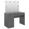 vidaXL Makeup Table with LED Lights 110x55x145 cm MDF Shining Grey