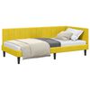 vidaXL Corner Bed Frame with Headboard Yellow 90 cm x 190 cm Velvet