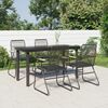 vidaXL 5 Piece Garden Dining Set Black PVC Rattan