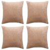 vidaXL Cushion Covers 4 pcs Velour 80x80 cm Beige