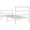 vidaXL Metal Bed Frame without Mattress with Footboard&nbsp;White 90x200cm